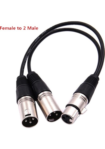 3-Pin Xlr Erkek - Çift Xlr Dişi Y Splitter Ses Adaptör Kablosu Mikrofon Için (Yurt Dışından)