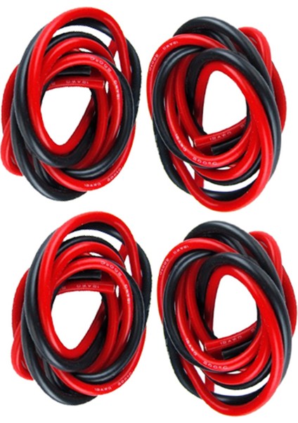Silikon Kablo-4 Adet 14 Awg Silikon Kablo.-Siyah & Kırmızı (Yurt Dışından) fırsatları