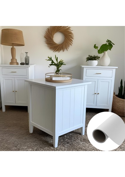 Mat Beyaz Renk Mobilya ve Dolap Kaplama Folyosu 100 cm x 100 cm indirimleri