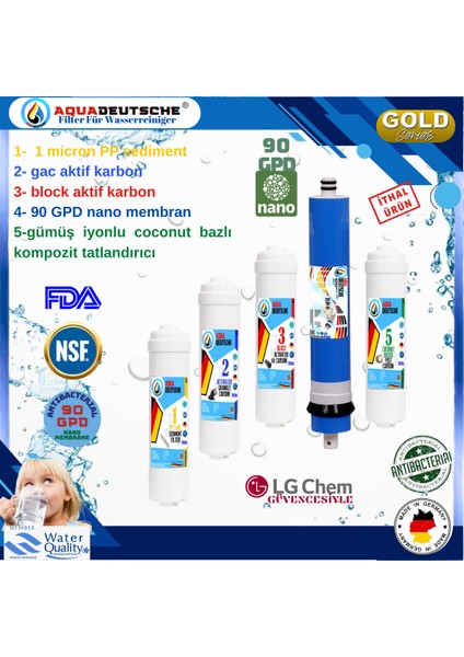 Pompalı Montaj Dahil 8 Litre Antibakteriyel Çelik Tanklı 90 Gpd Nano Membranlı Gümüş Iyon Kompozit Tatlandırıcılı Su Arıtma Cihazı