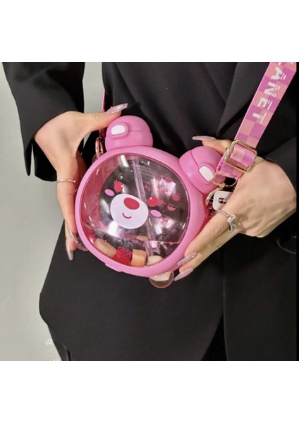 Ayıcık Su Matarası, Pembe, Beyaz ve Mor Renk Seçeneği, 1 Adet