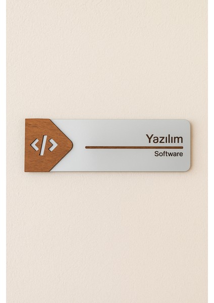 Yazılım Ofis Oda Kapı Isimliği Yönlendirme Tabelası Levhası Kişiselleştirilebilir