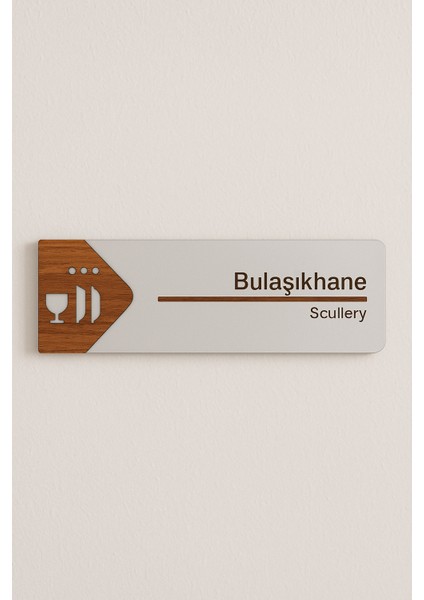 Bulaşıkhane Ofis Oda Kapı Isimliği Yönlendirme Tabelası Levhası Kişiselleştirilebilir