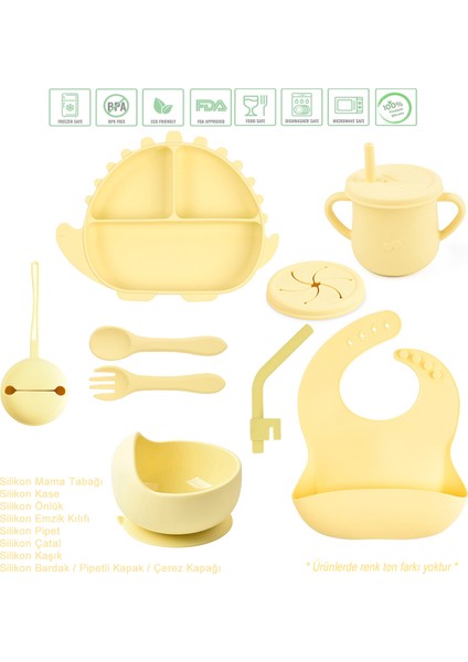 Silikon Beslenme Seti / Sarı