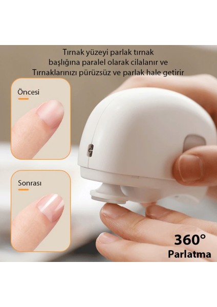 Şarljlı Manikür Seti Tırnak Makası Elektrikli Törpü Parlatma Seti Çocuk Kilidi Korumalı Hassas Kesim
