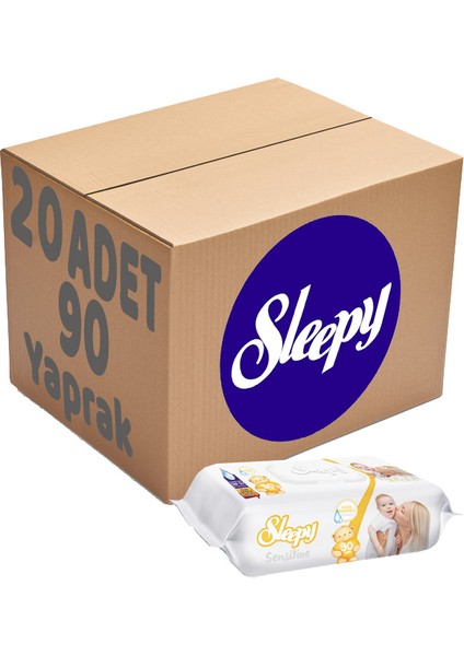 Islak Havlu Mendil 90 Yaprak Sensitive 20 Li Set Plastik Kapaklı