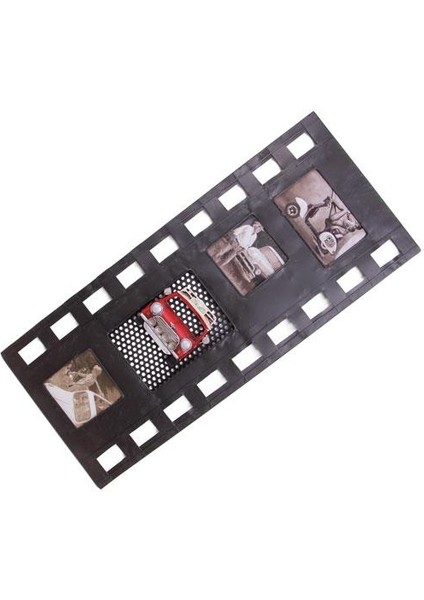 Dekoratif Metal Çerçeve Film Şeridi Temalı Dörtlü