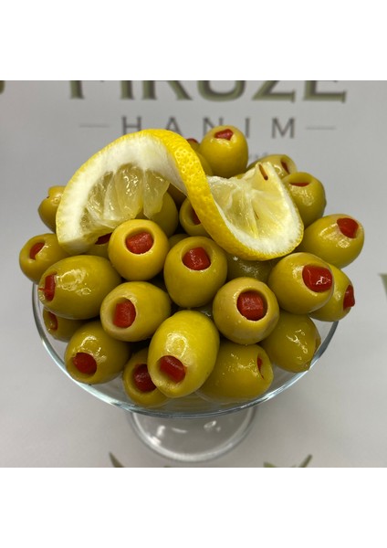 Biber Dolgulu Yeşil Zeytin -Iri Boy -Domat Zeytini -1 Kilogram