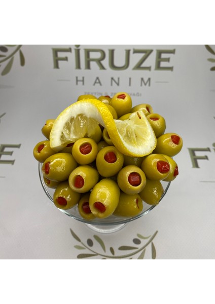 Biber Dolgulu Yeşil Zeytin -Iri Boy -Domat Zeytini -1 Kilogram