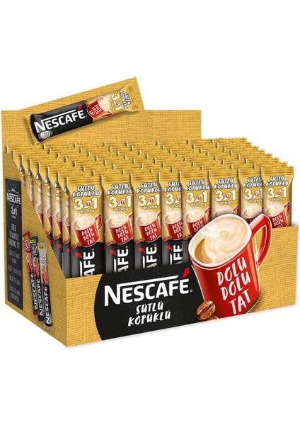Nescafe 3'ü 1 Arada Hazır Kahve Sütlü Köpüklü 17.4 G x 72 Adet