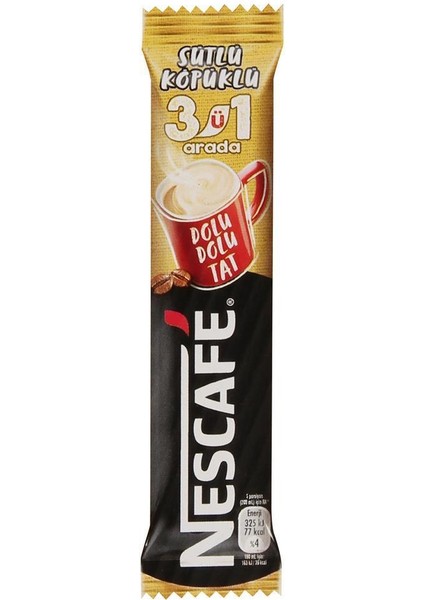 Nescafe 3'ü 1 Arada Hazır Kahve Sütlü Köpüklü 17.4 G x 72 Adet