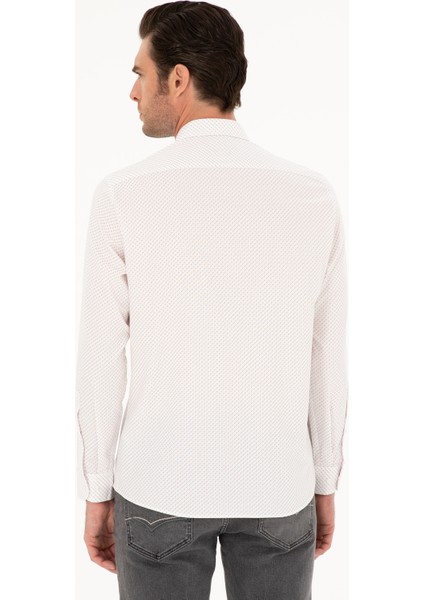 Erkek Beyaz Slim Fit Uzun Kollu Gömlek 50210603-VR013 indirimleri