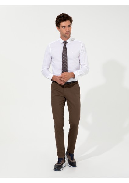 Erkek Beyaz Slim Fit Uzun Kollu Gömlek 50219052-VR013 fırsatları