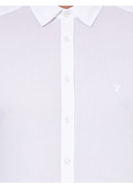 Erkek Beyaz Slim Fit Uzun Kollu Gömlek 50219052-VR013
