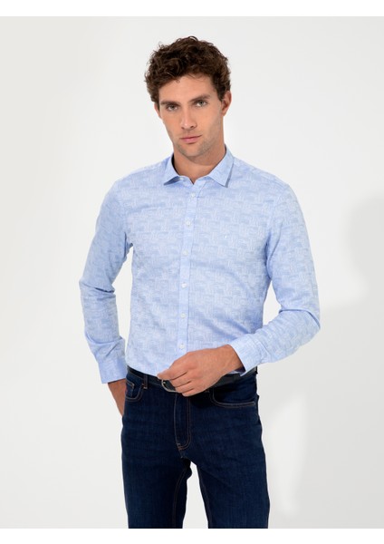 Mavi Slim Fit Gömlek
