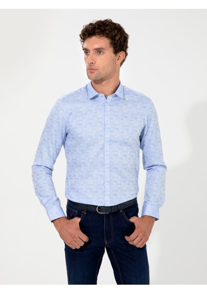 Mavi Slim Fit Gömlek