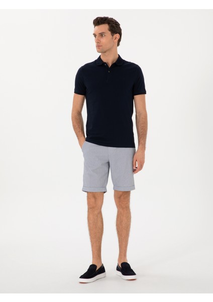 Erkek Lacivert Slim Fit Pamuk Polo Yaka T-Shirt 50300716-VR033