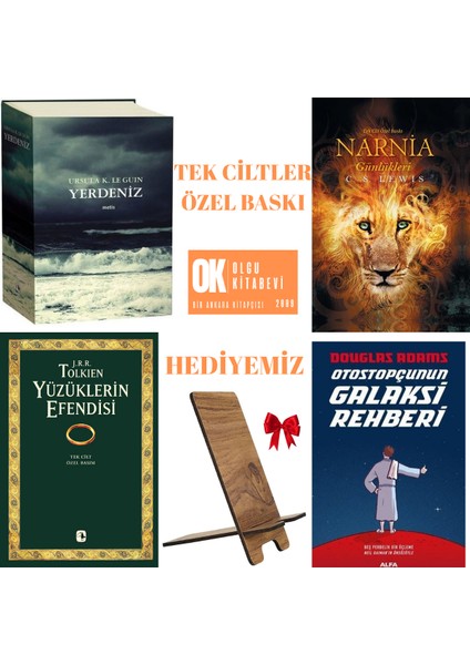 Otostopçunun Galaksi Rehberi - Yüzüklerin Efendisi - Yerdeniz - Narnia Günlükleri -Ciltli Özel Baskı