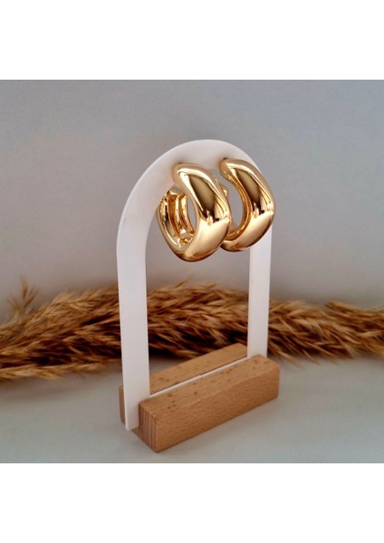 Vıp Paslanmaz Çelik Rose Gold Halka Küpe