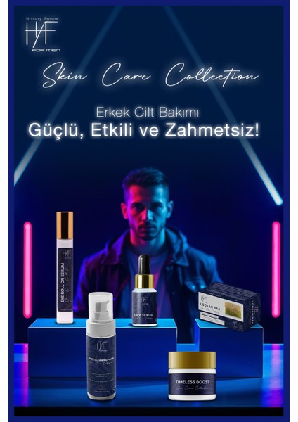 Erkek 5'li Yüz Bakım Seti:göz Roll-On Yüz Serumu Peeling Sabun Yüz Temizleme Köpüğü ve Bakım Kremi fiyatları