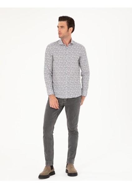 Erkek Haki Slim Fit Uzun Kollu Gömlek 50227030-VR027 fırsatları