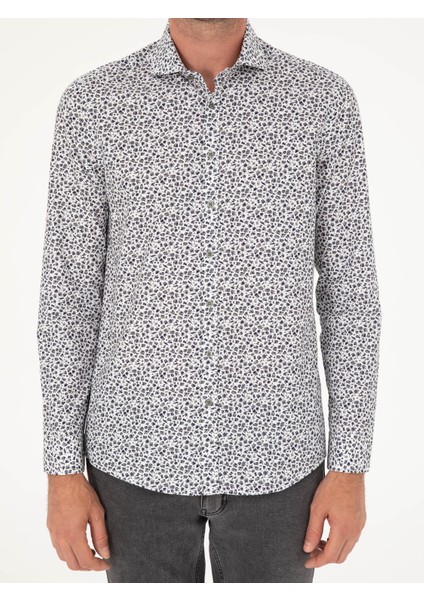 Erkek Haki Slim Fit Uzun Kollu Gömlek 50227030-VR027