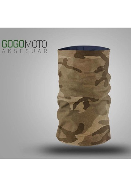 Motosiklet Kahve Kamuflaj Desenli Unisex Buff Maske Outdoor Boyunluk Bandana