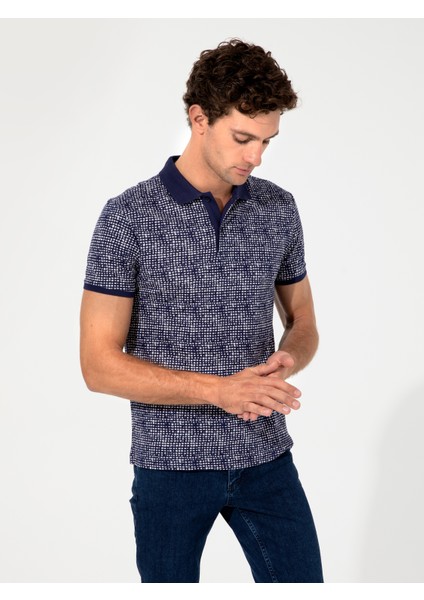 Erkek Lacivert Polo Yaka T-Shirt 50230526-VR033 fırsatları