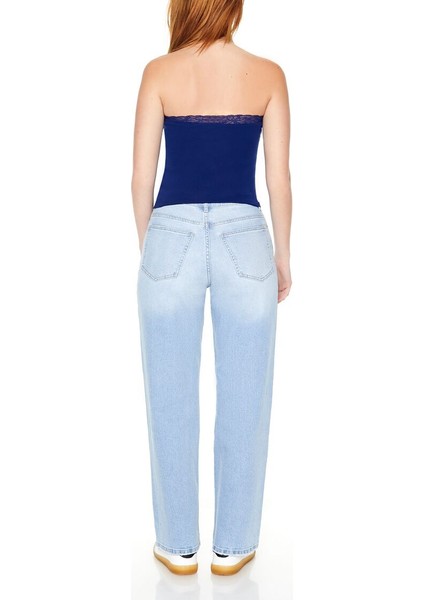 F21 Heart Cutout Straight-Leg Jean Pantolon