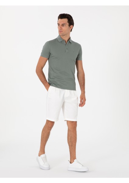 Erkek Çağla Yeşili Slim Fit Polo Yaka Pamuklu Basic T-Shirt 50300934-VR016 fırsatları