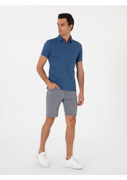 Erkek Indigo Slim Fit %100 Pamuk Polo Yaka T-Shirt 50300934-VR028 fırsatları
