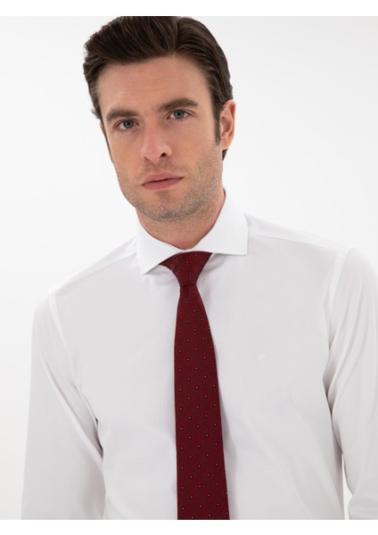 Erkek Beyaz Slim Fit Italyan Yaka Klasik Gömlek 50305851-VR013 fiyatları