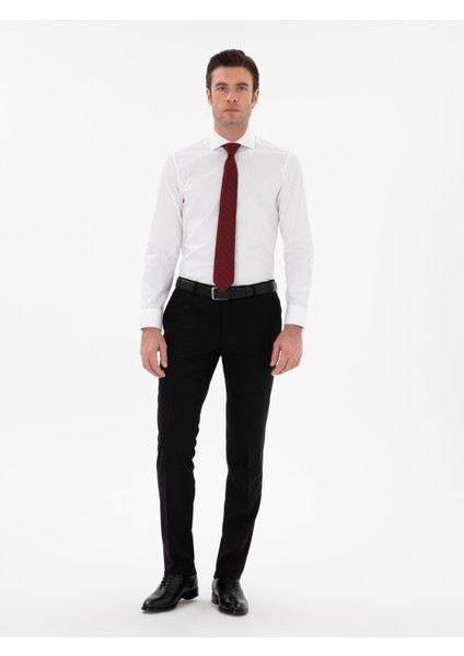 Erkek Beyaz Slim Fit Italyan Yaka Klasik Gömlek 50305851-VR013 fırsatları