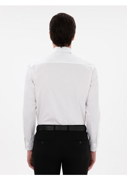 Erkek Beyaz Slim Fit Italyan Yaka Klasik Gömlek 50305851-VR013 indirimleri