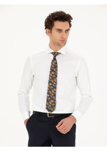 Erkek Beyaz Slim Fit Pamuk Klasik Gömlek 50287784-VR013