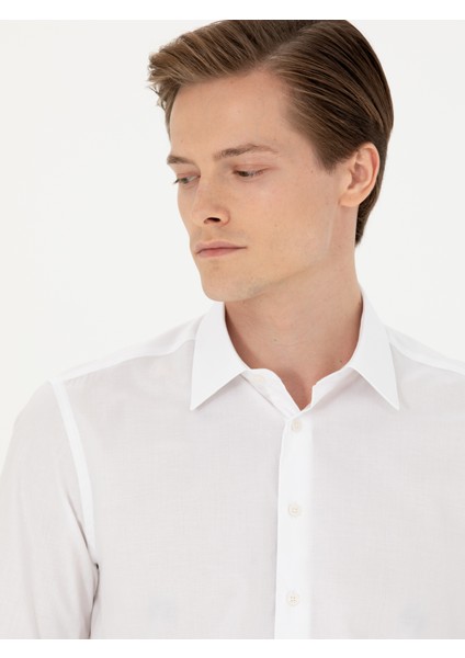 Erkek Beyaz Slim Fit Uzun Kollu Gömlek 50279880-VR013 fiyatları