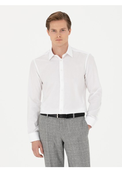 Erkek Beyaz Slim Fit Uzun Kollu Gömlek 50279880-VR013 modelleri