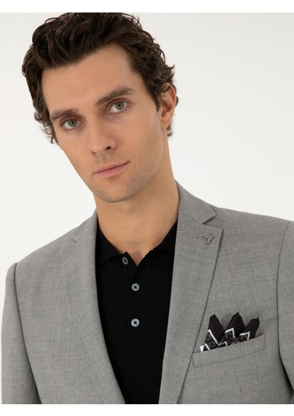 Erkek Gri Slim Fit Yün Klasik Ceket 50305790-VR024 fiyatları