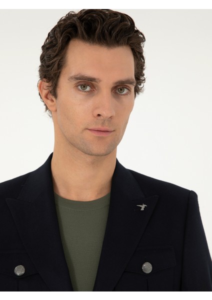 Erkek Koyu Lacivert Slim Fit Ceket 50290826-VR100