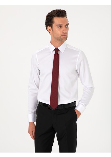 Erkek Beyaz Slim Fit %100 Pamuk Non Iron Klasik Gömlek 50303289-VR013 modelleri