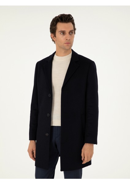 Erkek Lacivert Slim Fit Palto 50304686-VR033