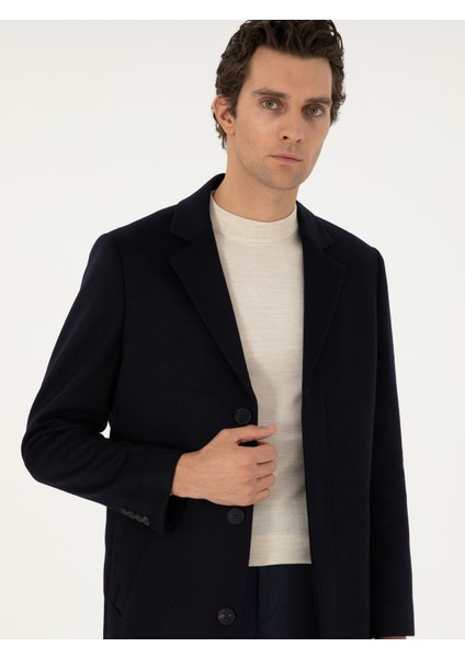 Erkek Lacivert Slim Fit Palto 50304686-VR033 modelleri
