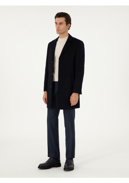Erkek Lacivert Slim Fit Palto 50304686-VR033 fırsatları