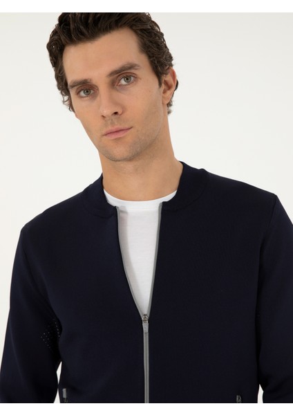 Erkek Lacivert Regular Fit Triko Hırka 50293466-VR033 fiyatları