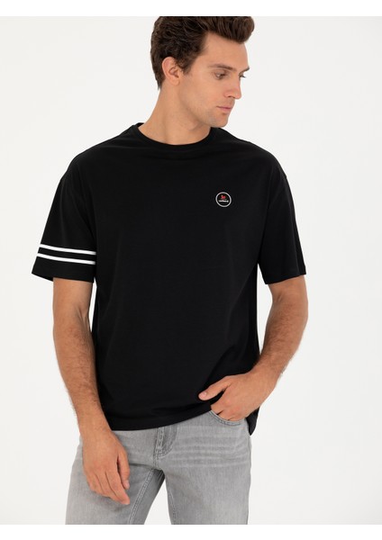Erkek Siyah Oversize Tişört 50266514-VR046