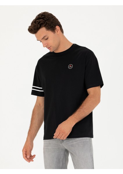 Erkek Siyah Oversize Tişört 50266514-VR046