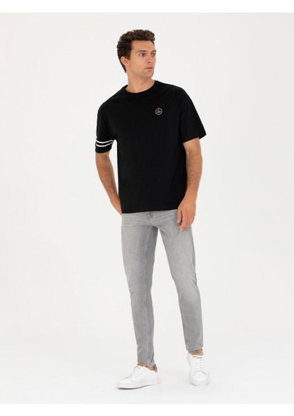 Erkek Siyah Oversize Tişört 50266514-VR046