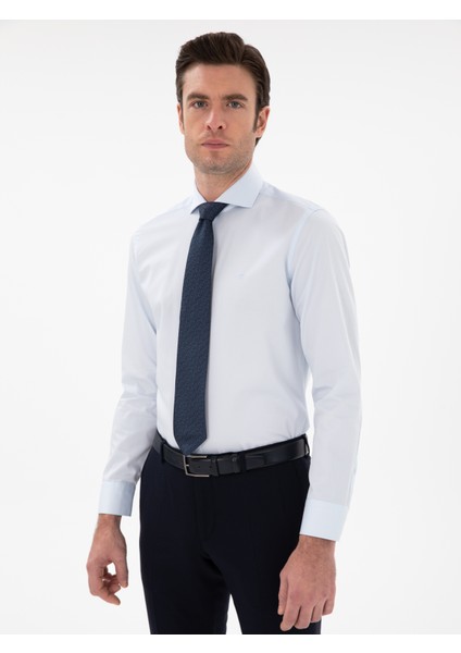 Erkek Açık Mavi Slim Fit Italyan Yaka Klasik Gömlek 50305851-VR003 modelleri
