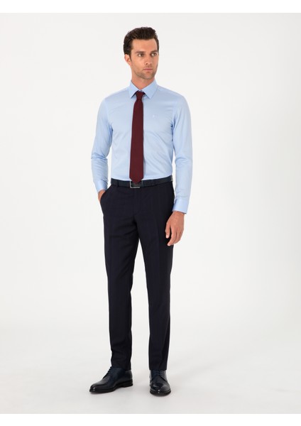 Erkek Açık Mavi Slim Fit Pamuklu Klasik Gömlek 50311551-VR003 fırsatları