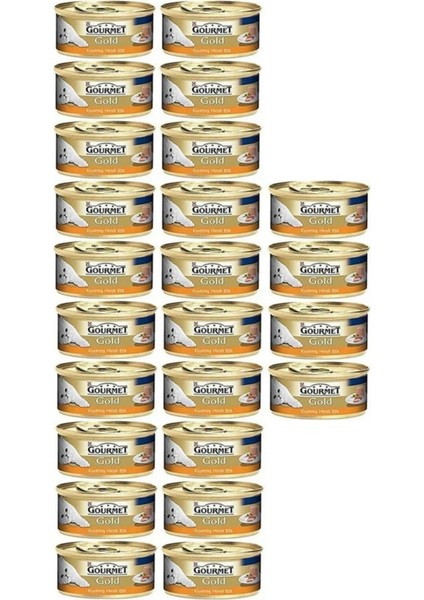Gold Kıyılmış Yaş Kedi Maması 85 Gr. - Hindili (24 Adet)